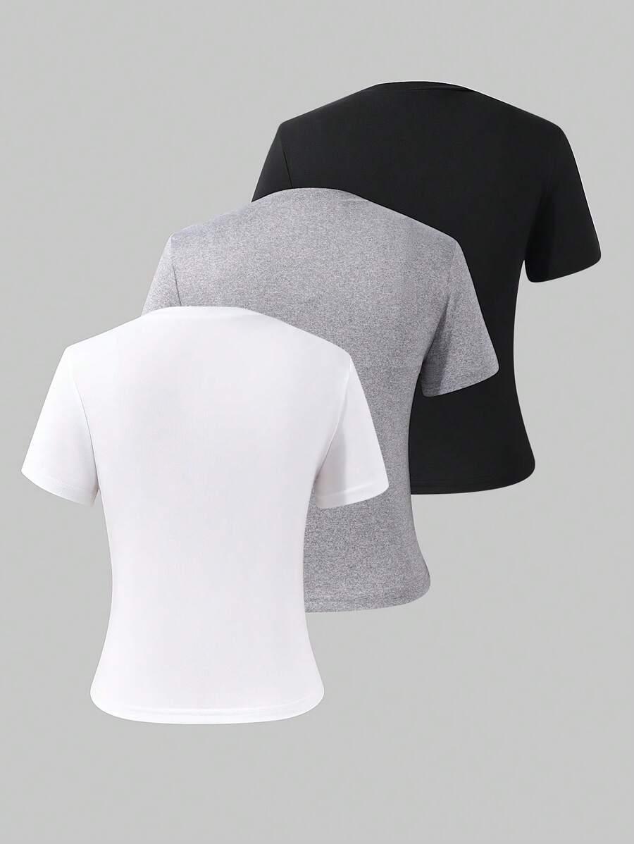 bluzka krótki rękaw 3 pack 