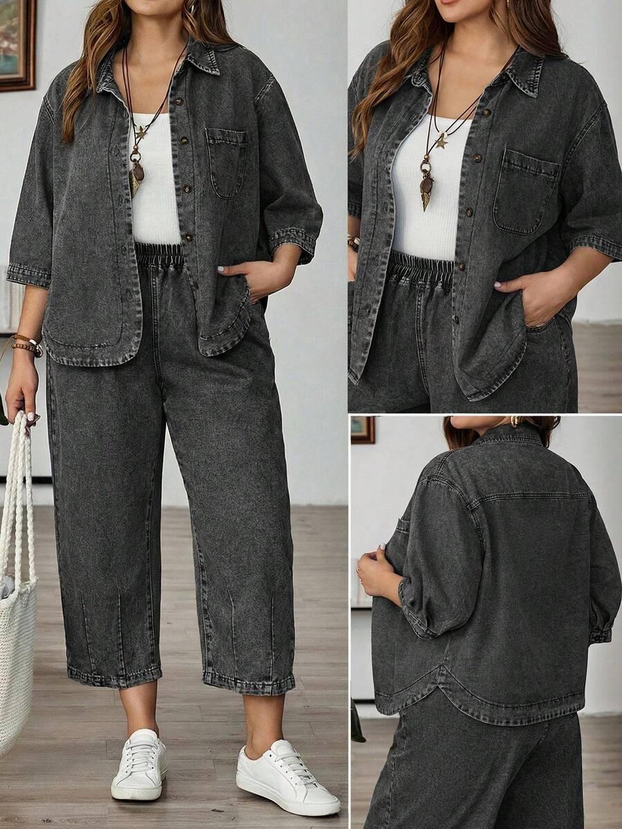 CZARNA KOSZULA JEANS 