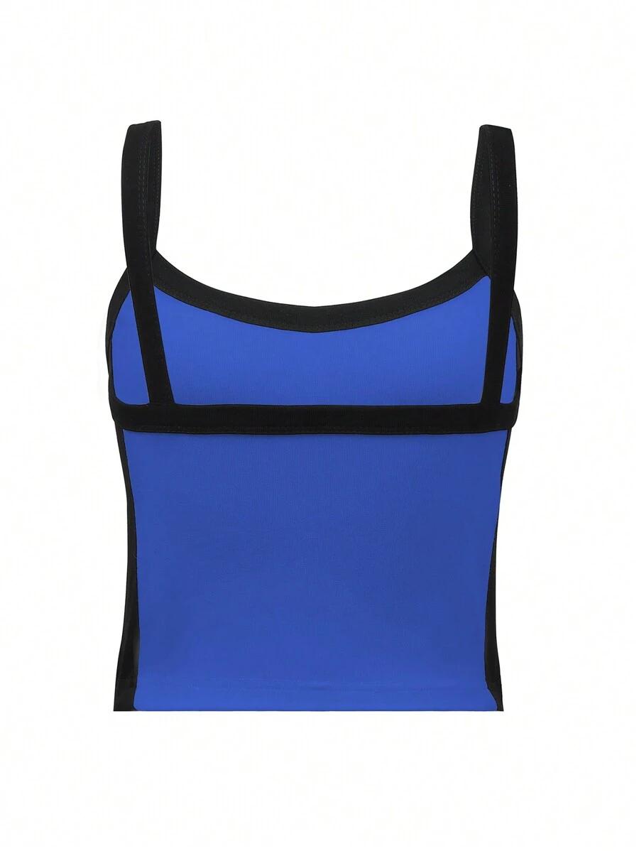 niebieski crop top