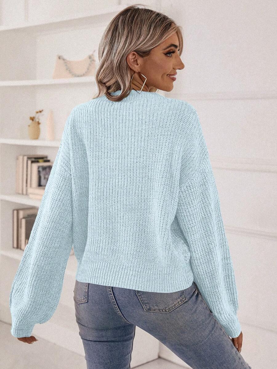 NIEBIESKI SWETER V-NECK