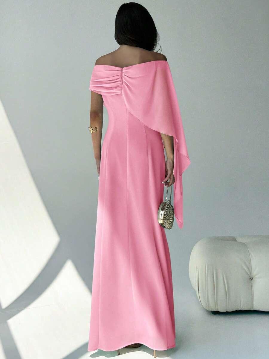 różowa sukienka maxi 