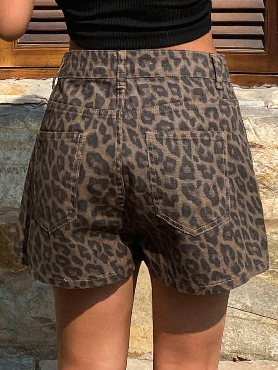 spodenki jeans animal print