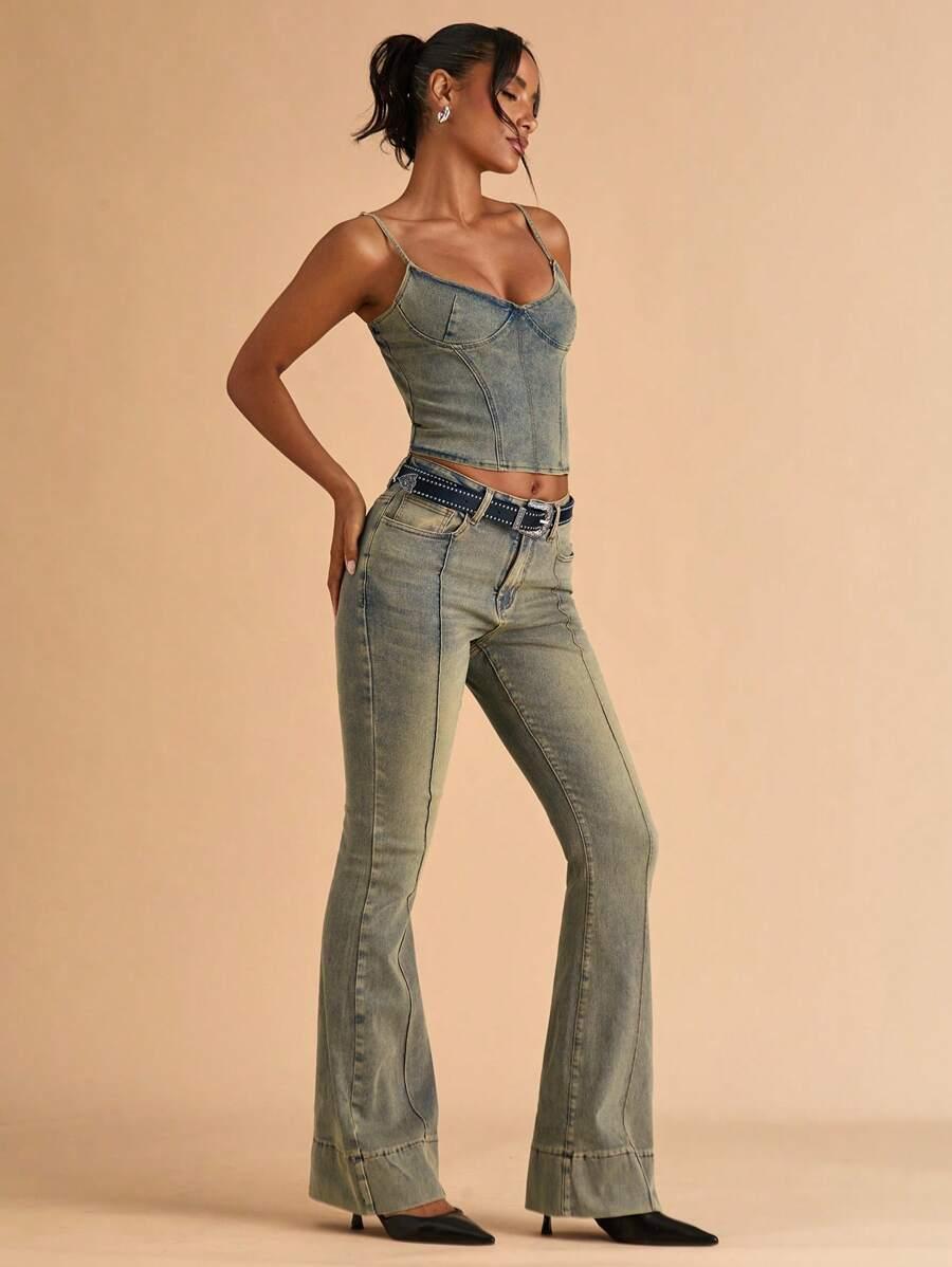 spodnie jeans dzwony