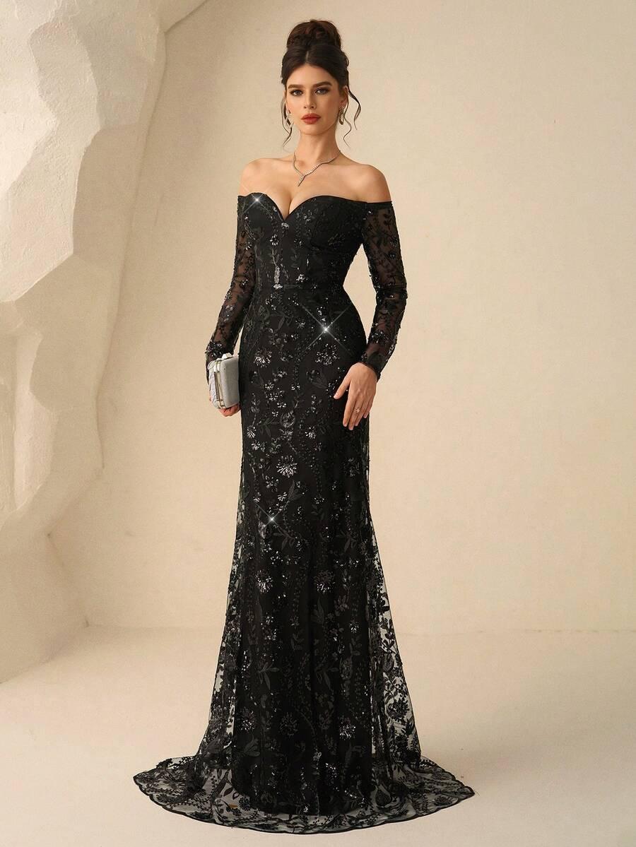 CZARNA MAXI SUKIENKA