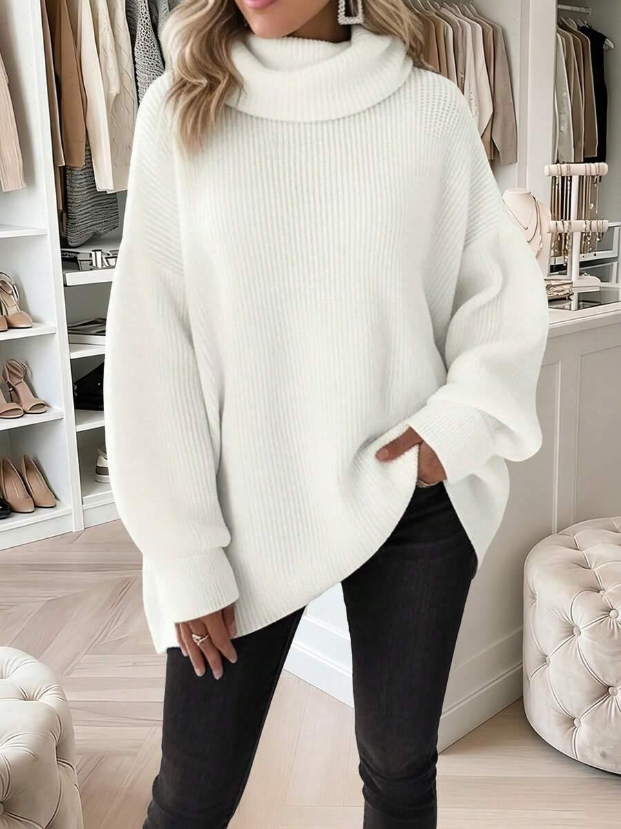 biały sweter golf