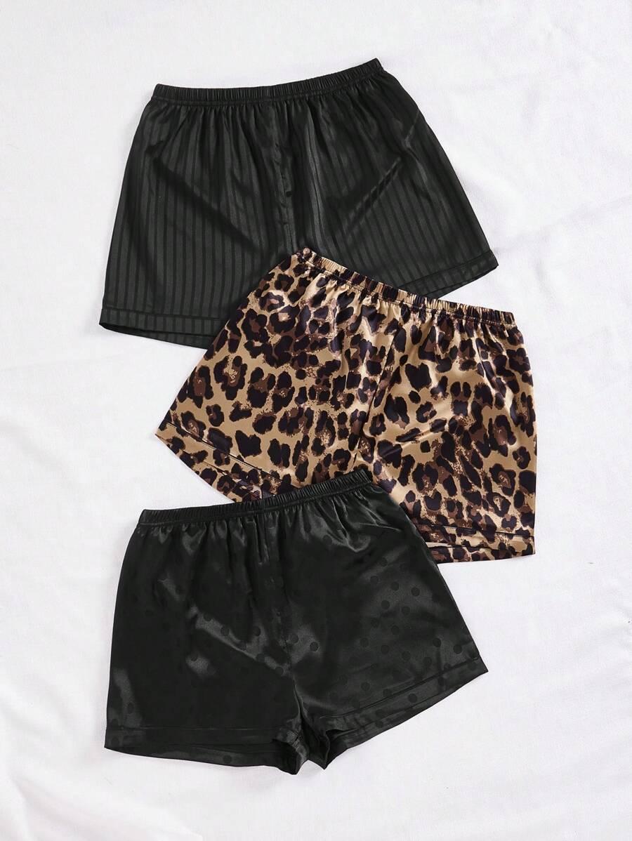 SATYNOWY KOMPLET PIŻAMA ANIMAL PRINT GROSZKI 2-PACK