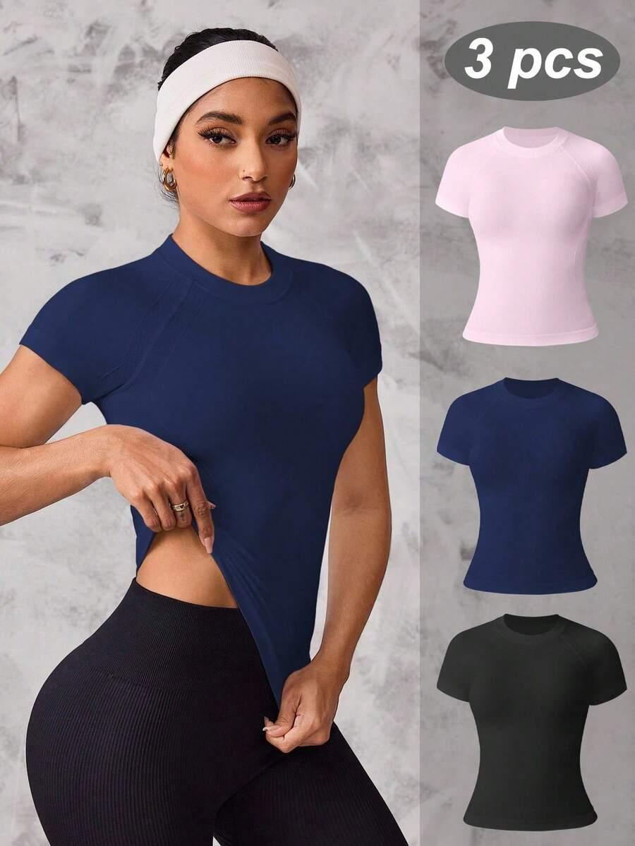 T-SHIRT OKRĄGŁY DEKOLT 3-PACK