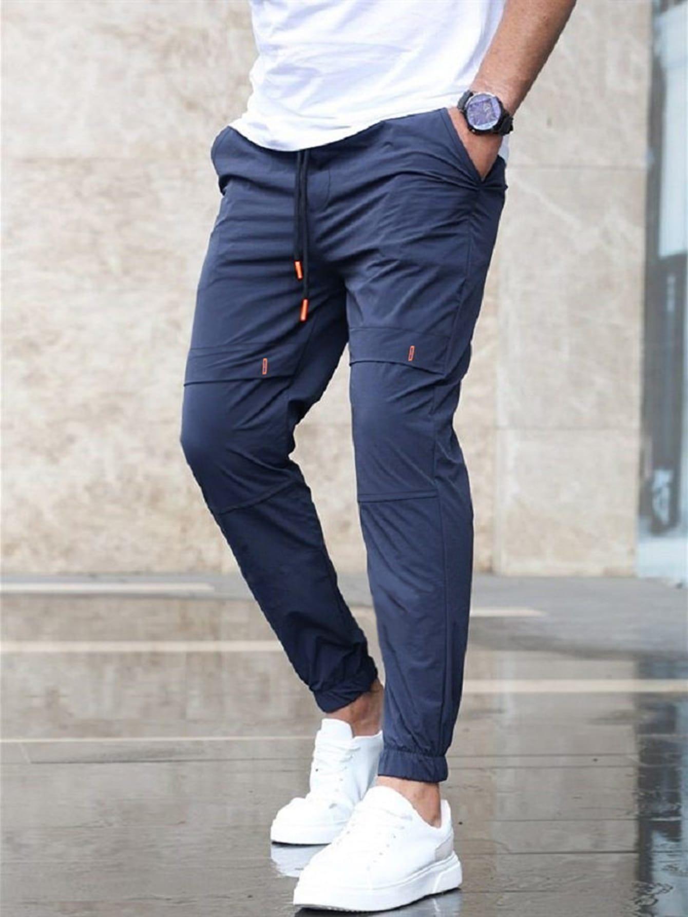 GRANATOWE SPODNIE CASUAL