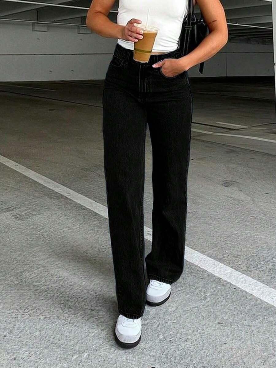CZARNE SPODNIE JEANS