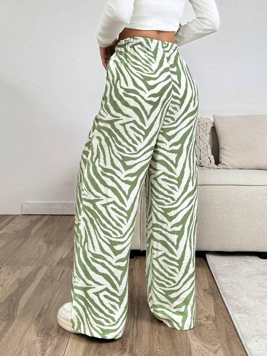 zielone spodnie casual wzór
