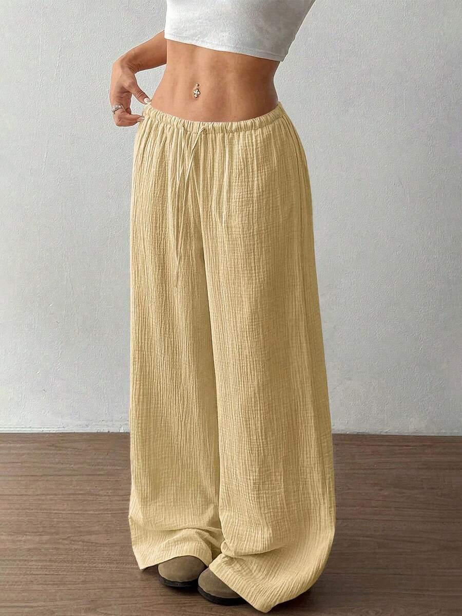 ŻÓŁTE BAWEŁNIANE SPODNIE CASUAL