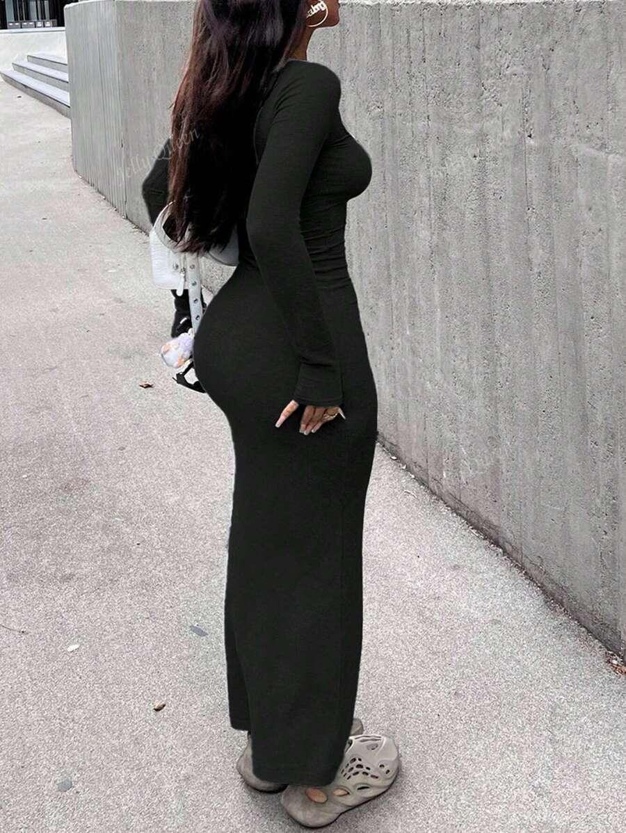 CZARNA MAXI SUKIENKA