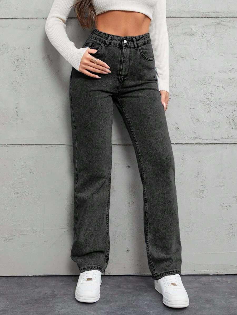 PROSTE SPODNIE JEANS WYSOKI STAN