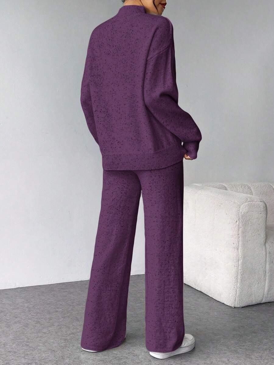 SWETER SPODNIE KOMPLET Z DOMIESZKĄ WEŁNY 