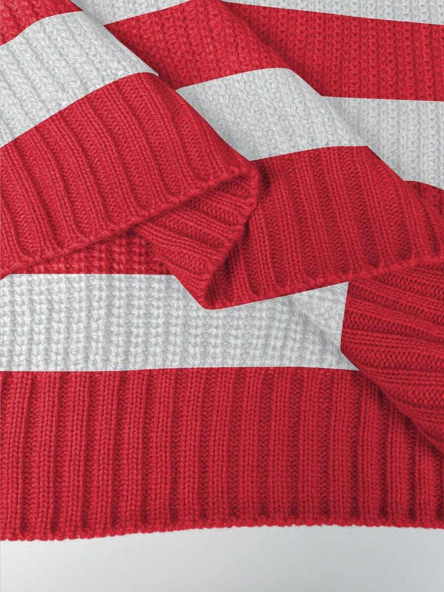 sweter długi rękaw wzór paski