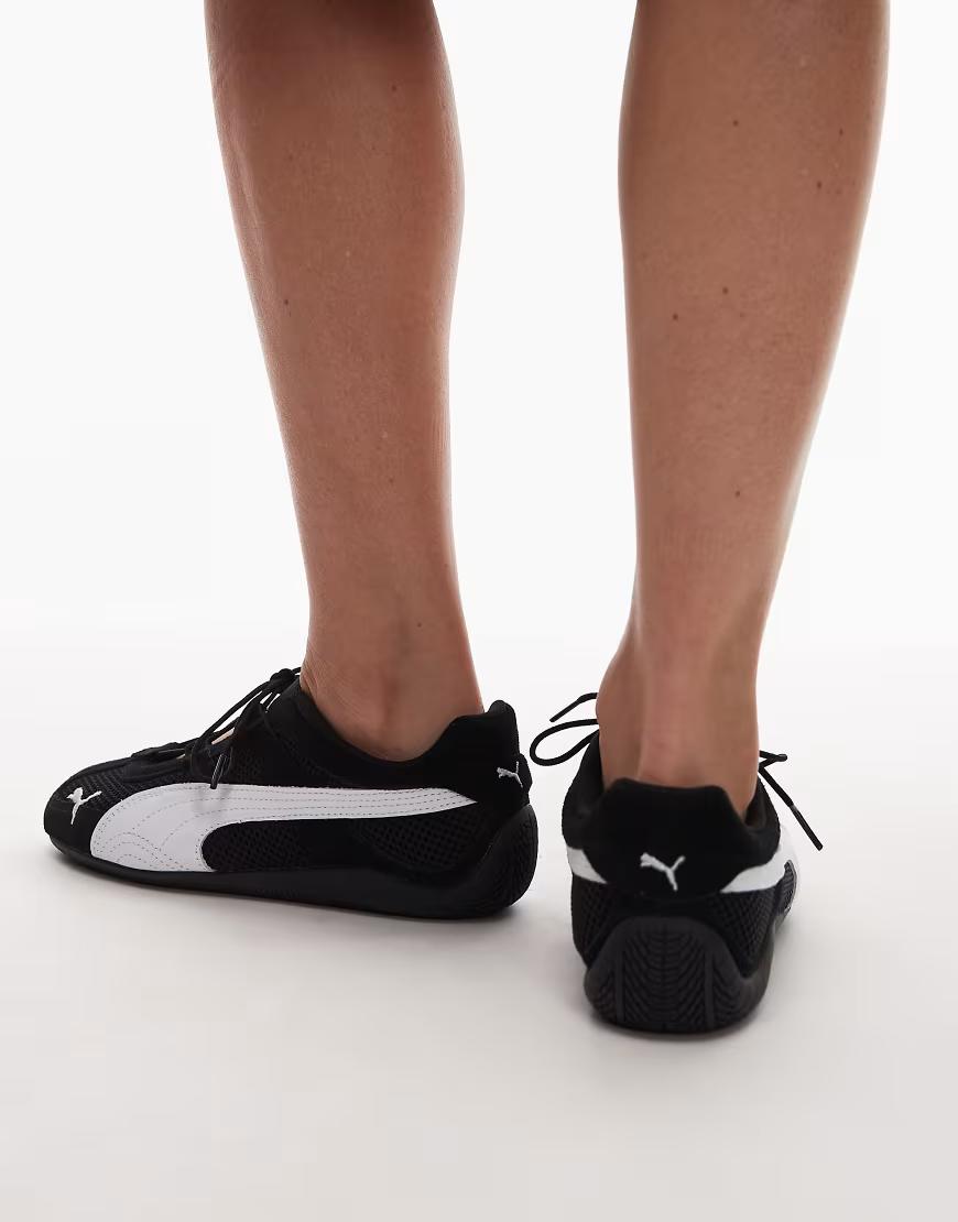 skórzane czarne buty sportowe logo wiązanie Speedcat GO