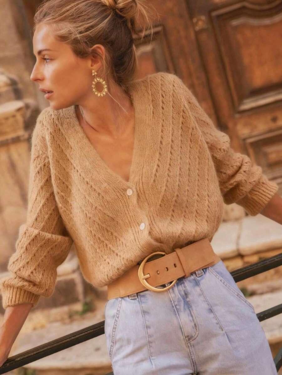 SWETER ROZPINANY Z DŁUGIM RĘKAWEM 