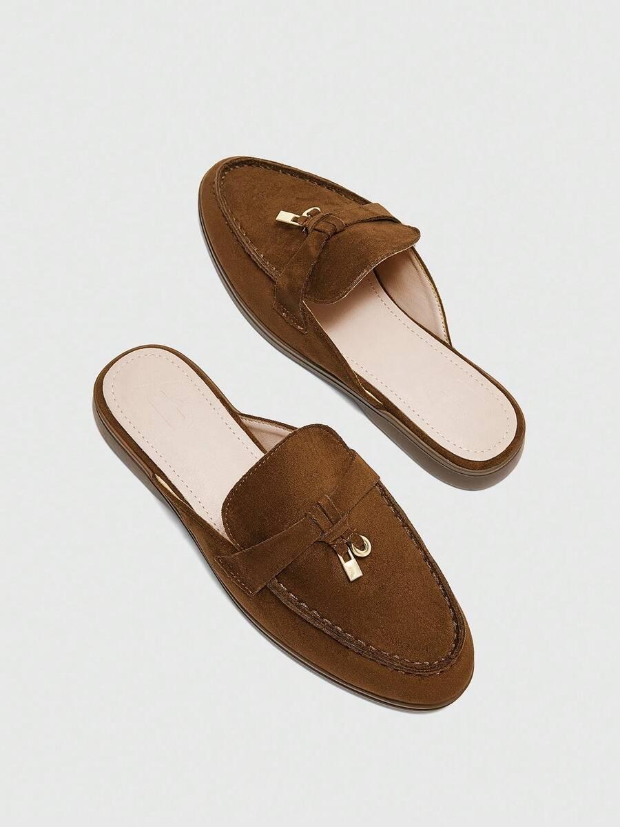 BRĄZOWE WSUWANE BUTY