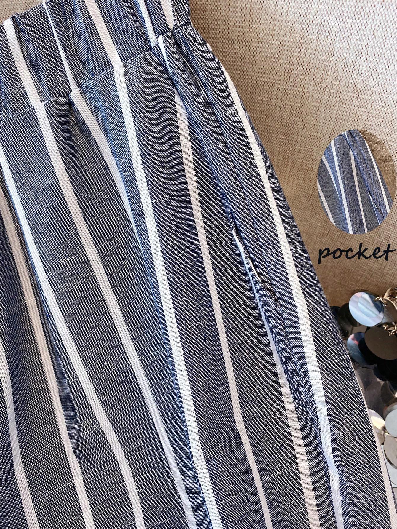 spodnie casual paski kontrast