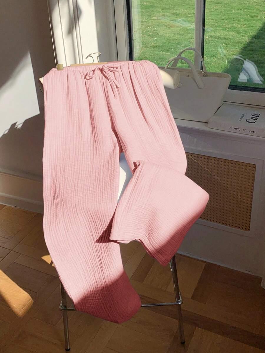 różowe spodnie casual