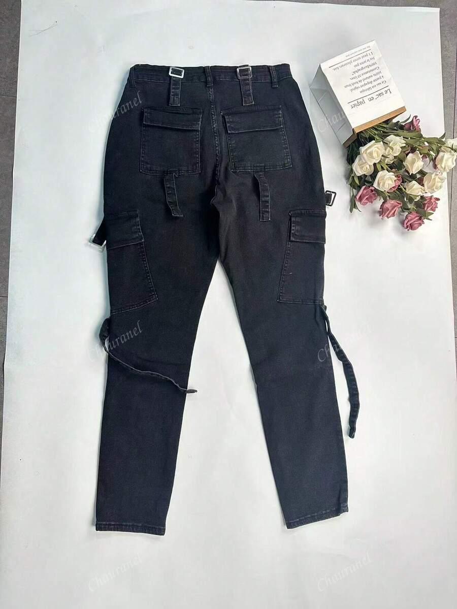 CZARNE SPODNIE JEANS