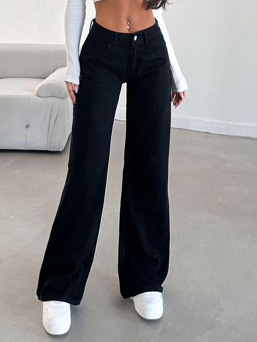 JEANSY Z PROSTYMI NOGAWKAMI TALL