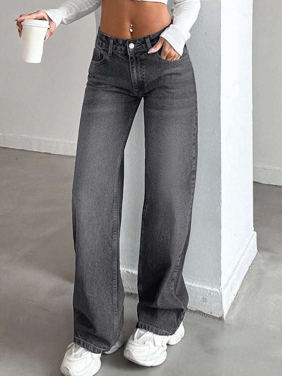 SZARE SPODNIE JEANS 