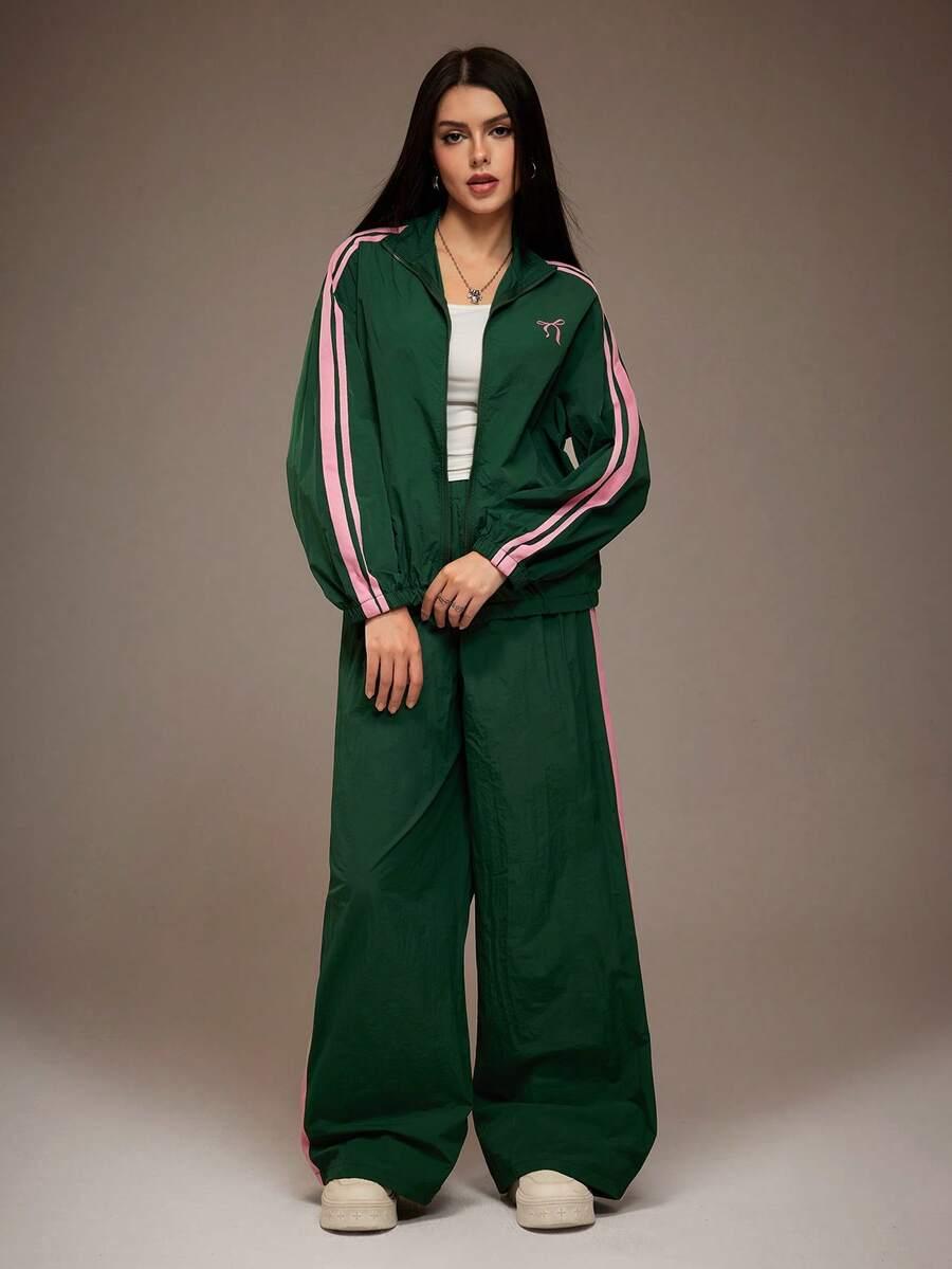 komplet bluza spodnie kontrast