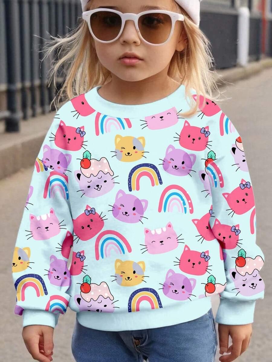 bluza nadruk okrągły dekolt 