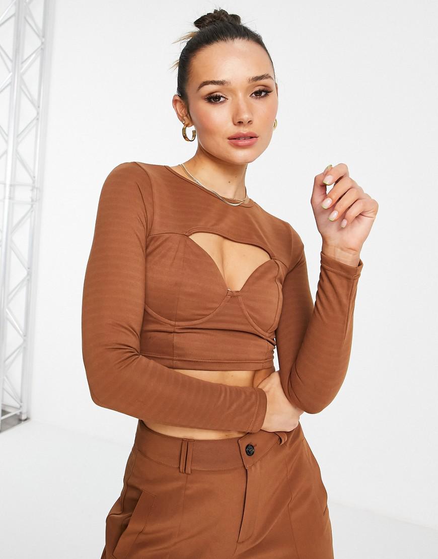 CROP TOP WYCIĘCIE długi rękaw