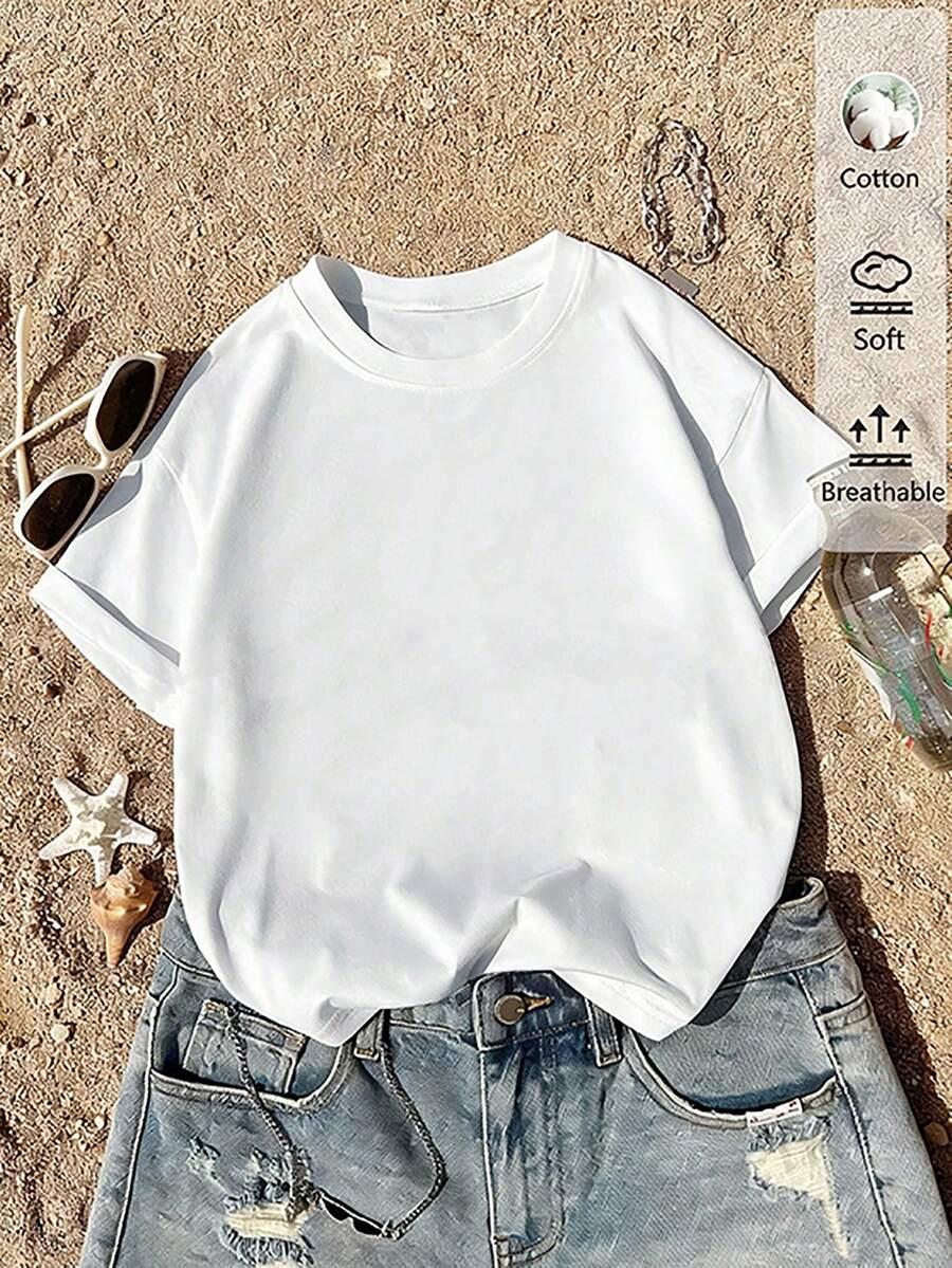 biały t-shirt nadruk