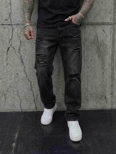 czarne jeansy casual