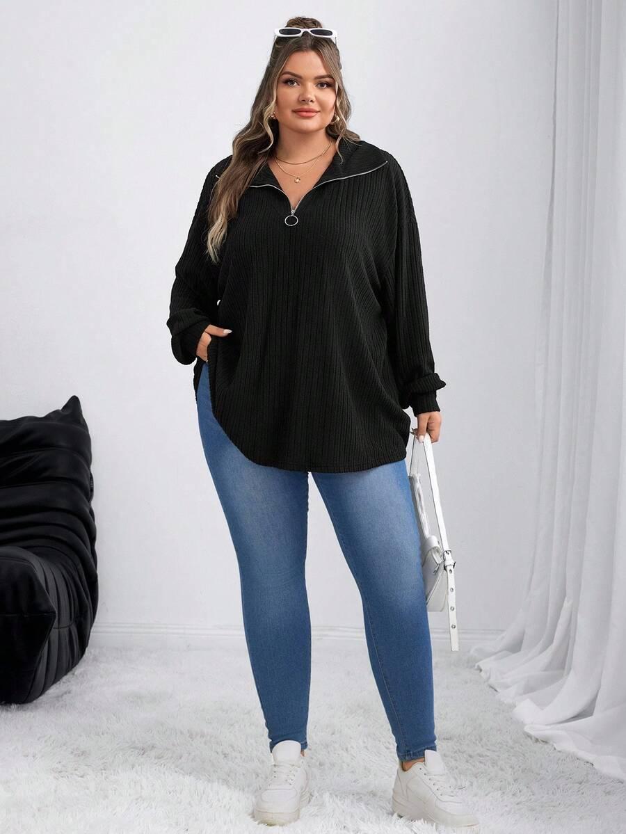 czarny sweter zamek 