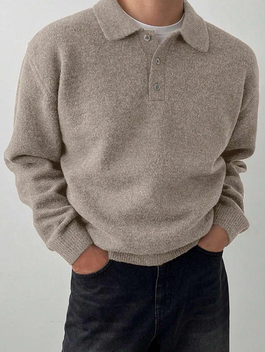 BEŻOWY SWETER GUZIKI