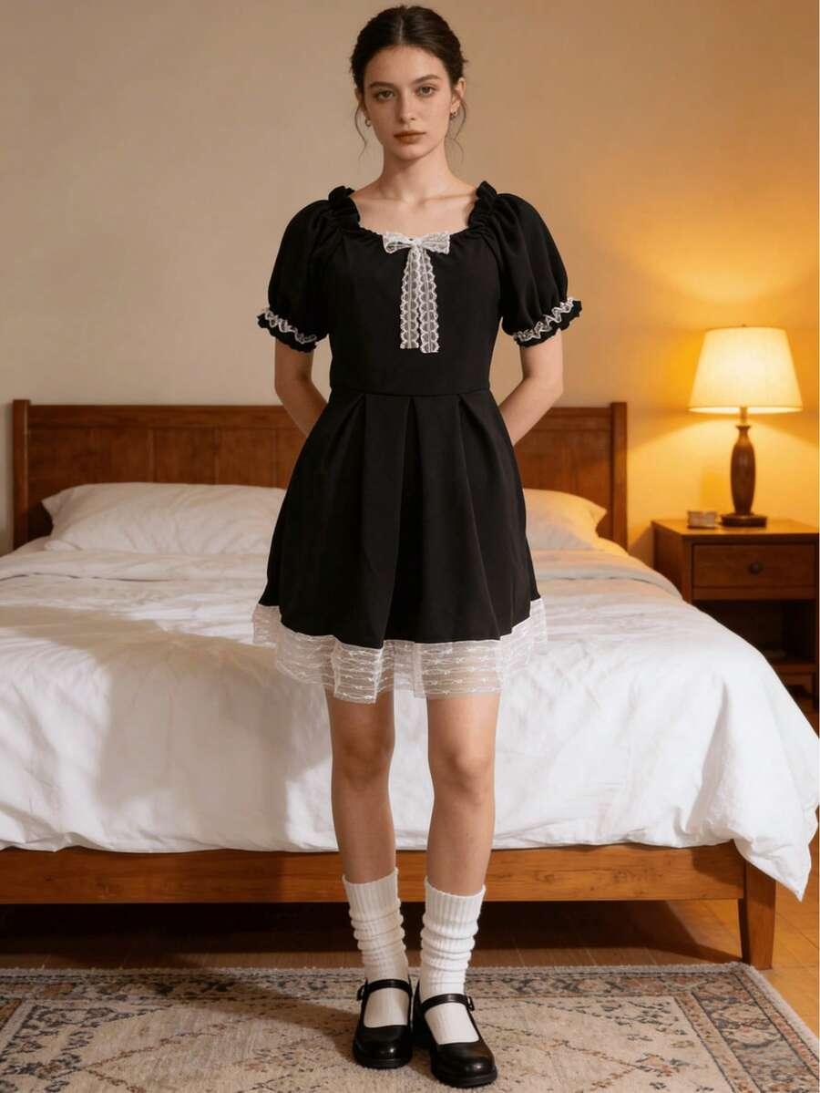 CZARNA MINI SUKIENKA