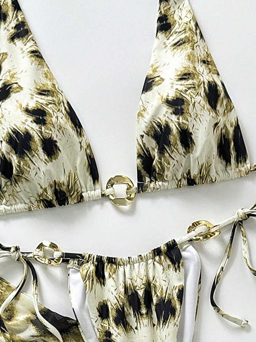 KOSTIUM KĄPIELOWY DWUCZĘŚCIOWY I SUKIENKA MAXI Z NADRUKIEM TIE-DYE