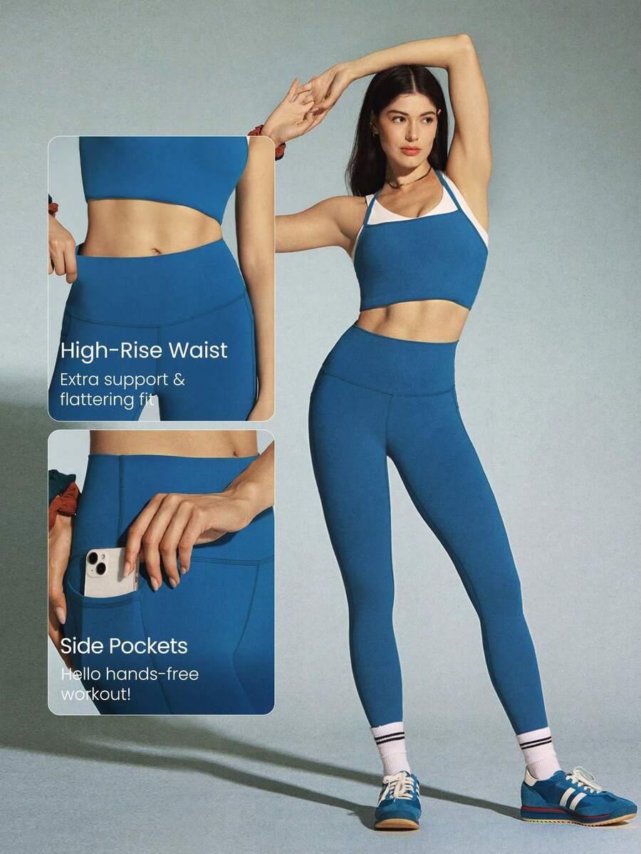 NIEBIESKIE LEGGINSY WYSOKI STAN 