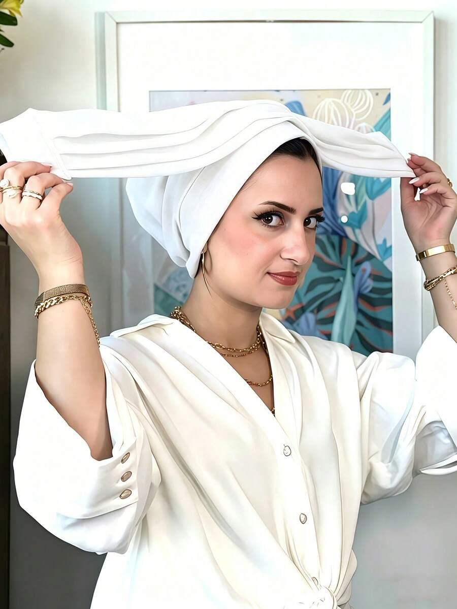 biały turban na głowę