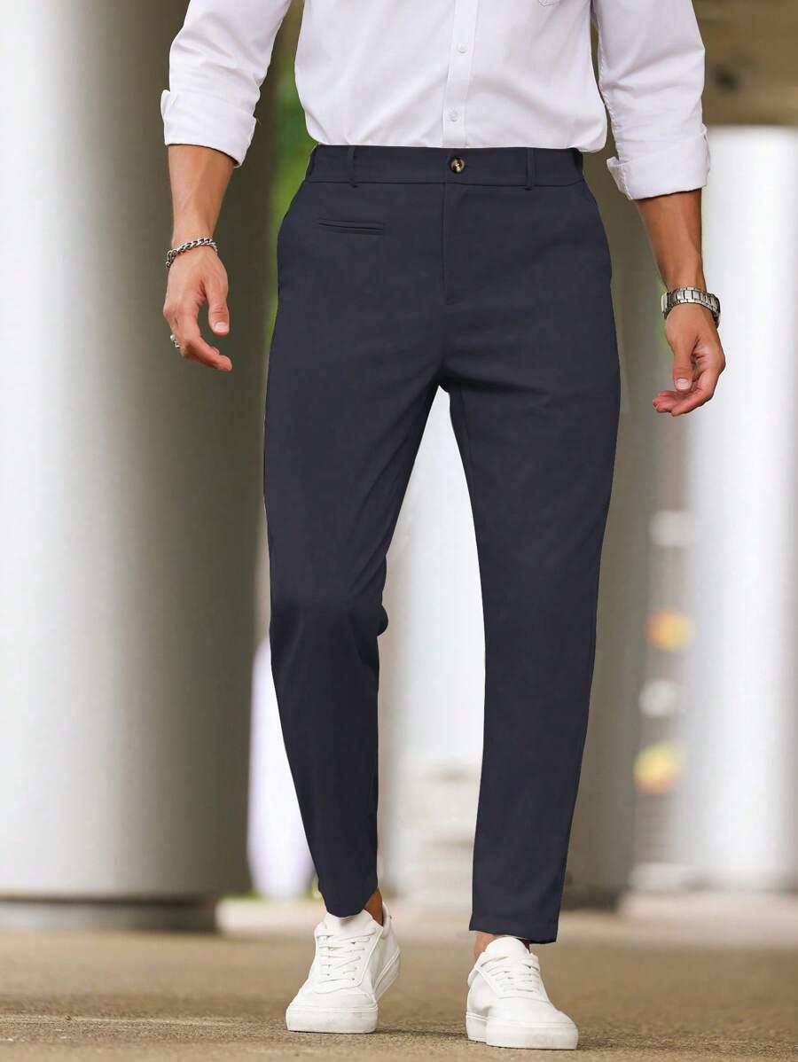 GRANATOWE SPODNIE CASUAL