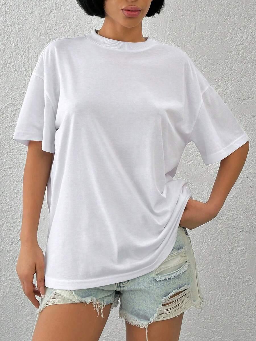 biały t-shirt napisy haft