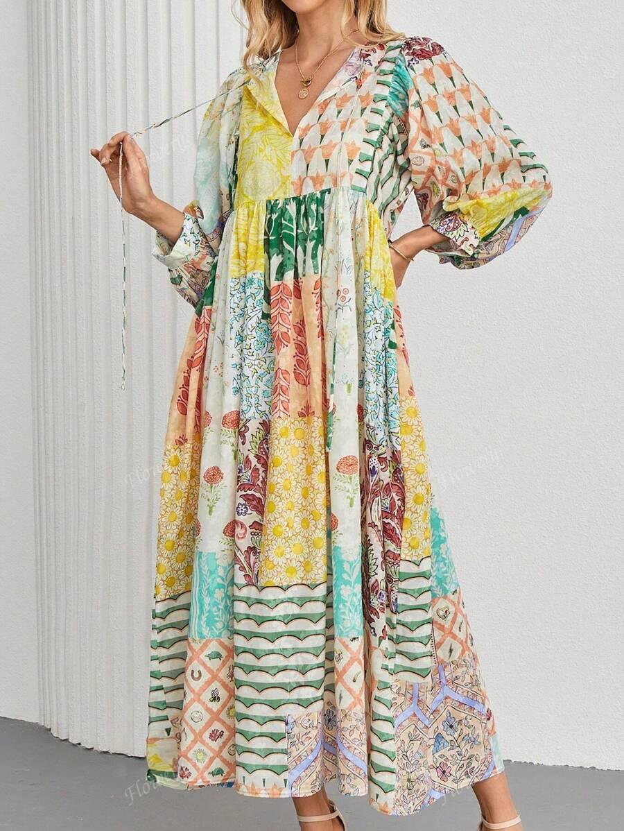 SUKIENKA BOHO PRINT CASUAL