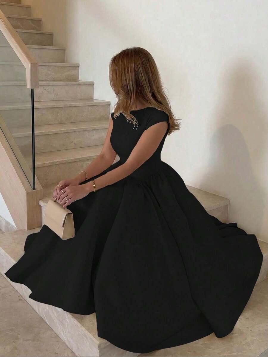 czarna maxi sukienka