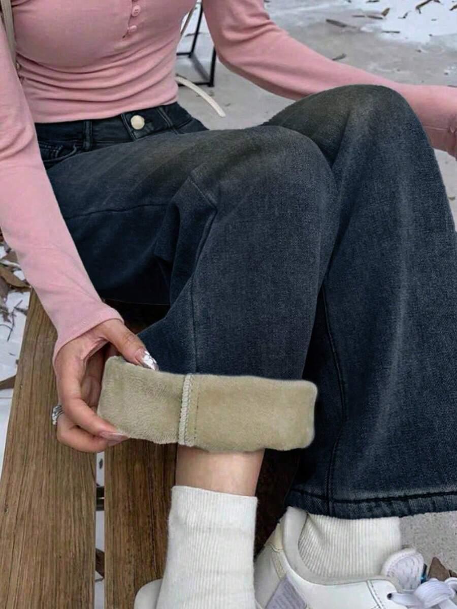 OCIEPLANE SPODNIE JEANS 