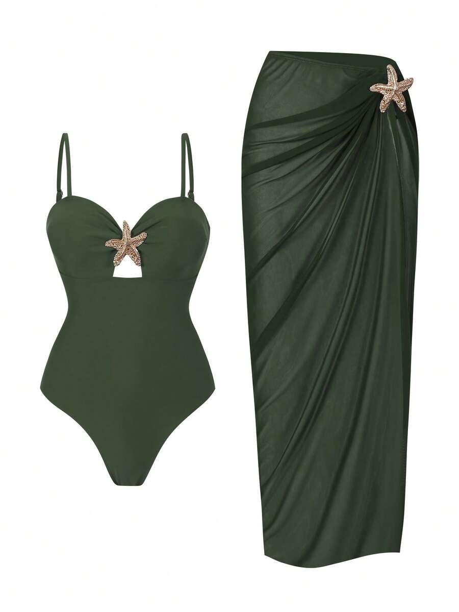 jednoczęściowy strój kąpielowy sarong komplet