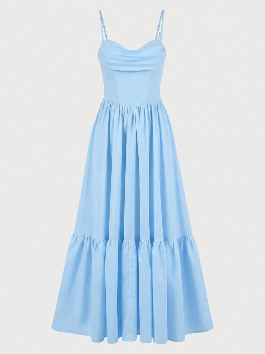 niebieska maxi sukienka