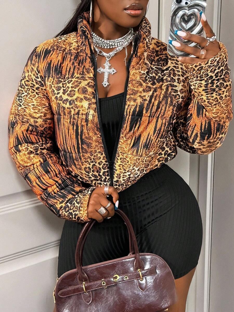 kurtka animal print zamek