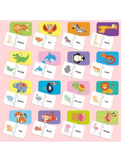 komplet puzzli owoce zwierzęta 20-pack