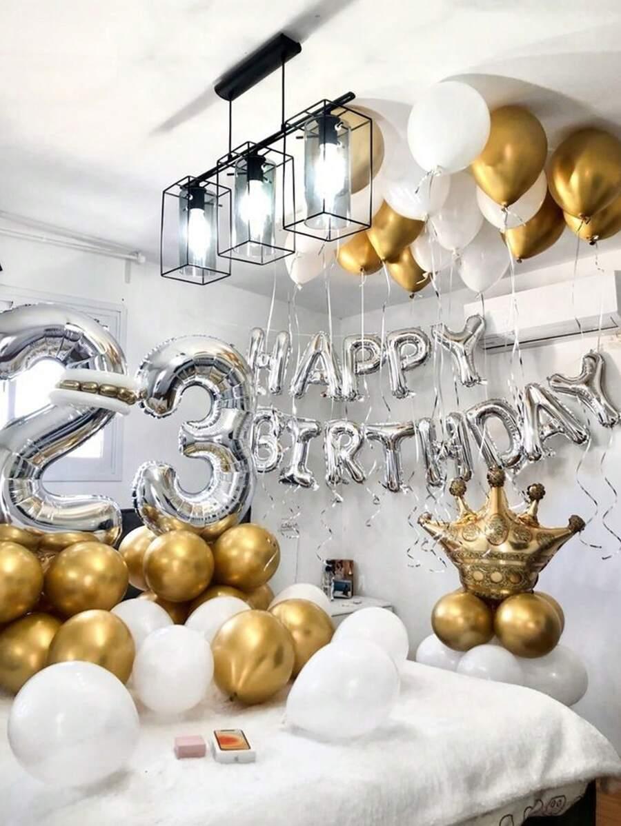 srebrny balon literka "d" 40cm