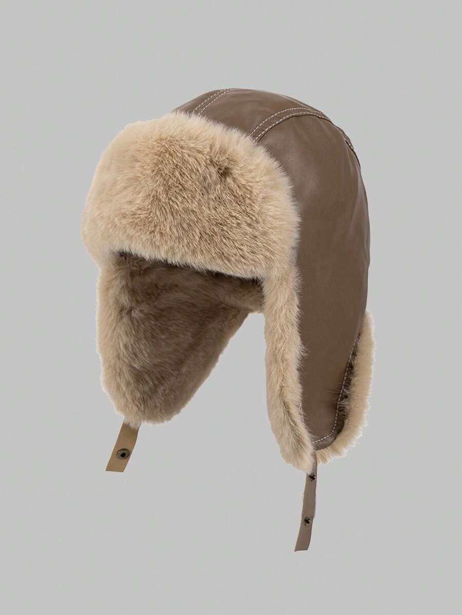 brązowa czapka uszatka