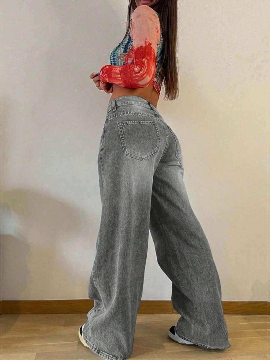 szare spodnie jeans 